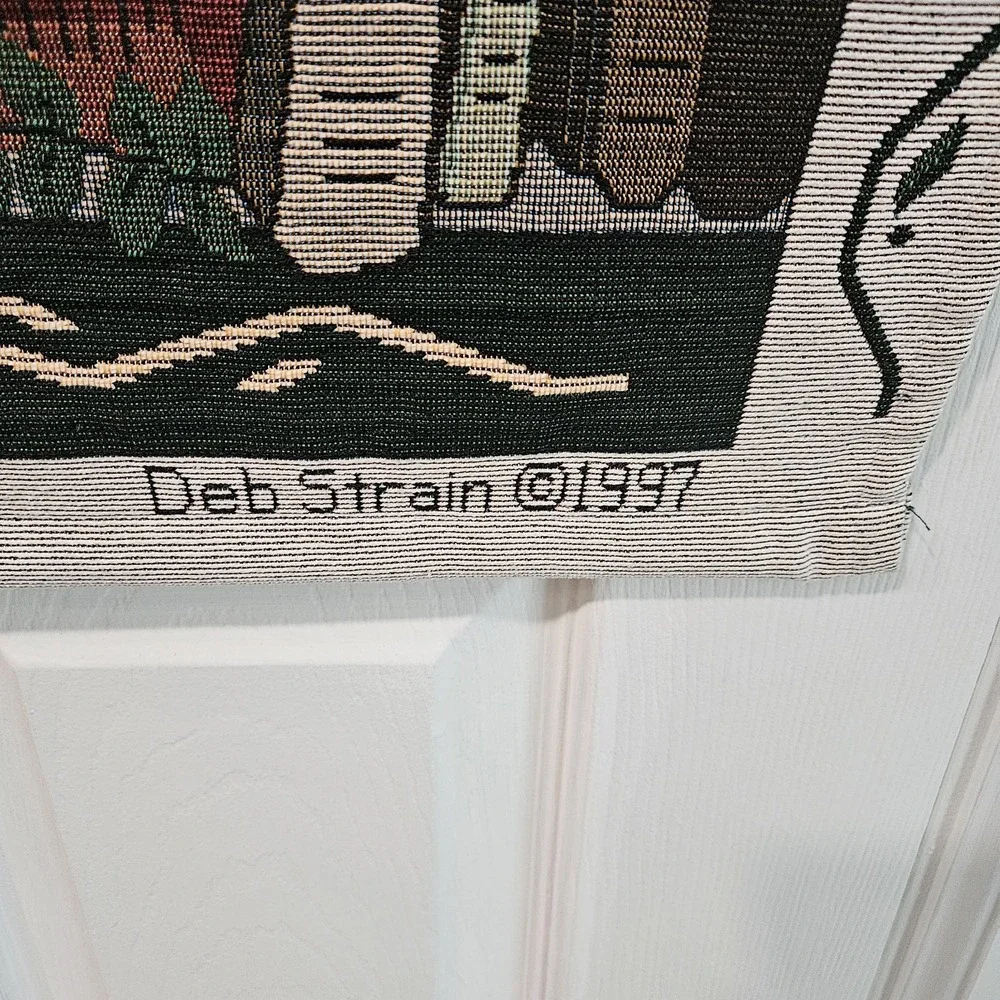 Vtg Faith Make It Grow Gardening Tapestry Wall Hanging Deb Strain 1997 READ